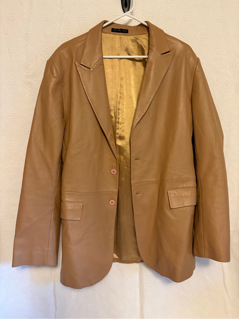Men’s BCBG Camel Leather Jacket (42)